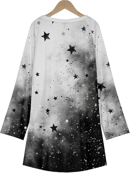 MARSVOVO Women Novelty Graphic Plus Size Sweater Crewneck Long Sleeve Cute Printed Loose Fit Casual Fall Sweaters Top