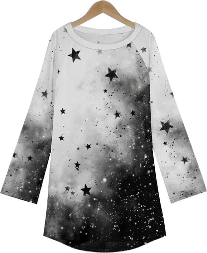 MARSVOVO Women Novelty Graphic Plus Size Sweater Crewneck Long Sleeve Cute Printed Loose Fit Casual Fall Sweaters Top