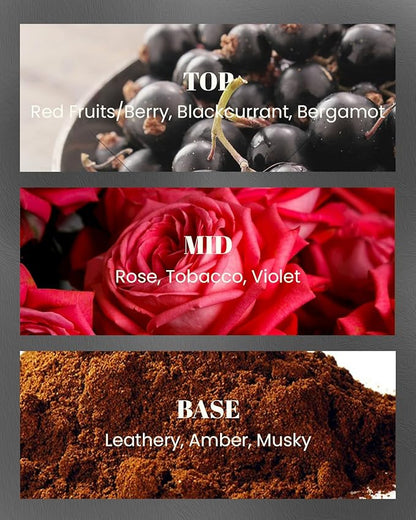 M&SENSE Tobacco Leather Berries Scented Candles, Heavy Scented Candles,Vegan Soy Wax,10oz 42-Hour Long Burning Time,Relax Fall Home Fragrance, Cozy Winter Romance Fancy Gifts for Men Women