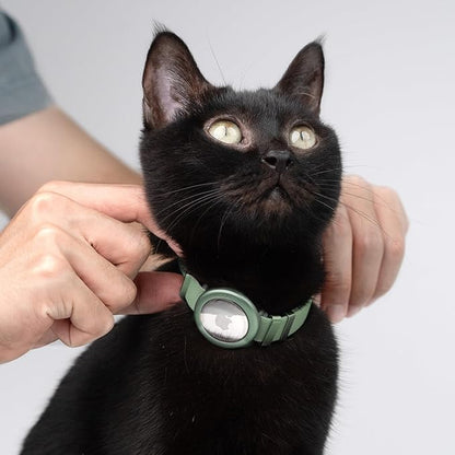 Safety Cat Collar - U.S. IDA Gold Award Design, Stretchy Elastic Quick Release Non Breakaway Cat Collar Light Weight for Kitten All Small Medium Large Cats (Olive, M (7.8-15.7 inch))