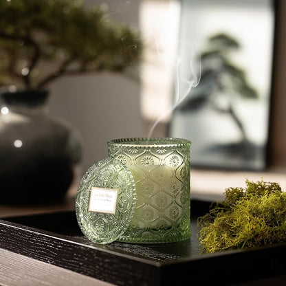 LA JOLIE MUSE Kyoto Vine & Moss Candle - Green Leaves, Tree Moss, Vetiver | 6 oz Natural Soy Wax | 40 Hours Clean Burn | Fresh Scented Candle | Gift-Ready for Hosts & Gatherings