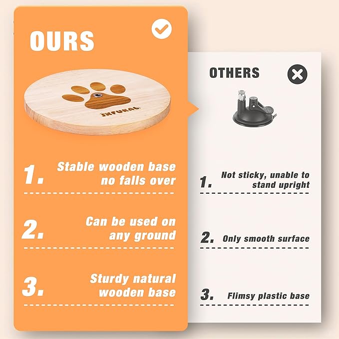 JXFUKAL Interactive cat Toy, Automatic Cat Wand Toy with Stable Wooden Base, 2 PCS Detachable Cat Teaser, 5PCS Refills Replacement & Hanging Elastic String, Kitty Kitten Toys Feather Spring Bird Toy