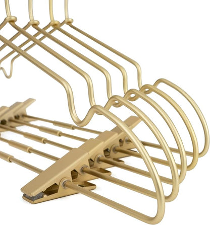 12.5" Gold Metal Baby Clothes Clips Hanger Children Kids Coat Hanger Display and Storage 10Pack