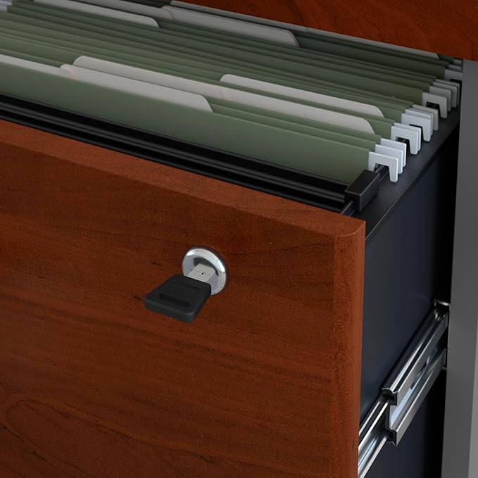 Bush Business Furniture Components 35-2/3"W x 23-3/10"D Lateral 2-Drawer File Cabinet, Hansen Cherry/Graphite Gray, Standard Delivery, WC24454C