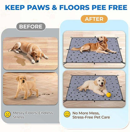 Fostanfly Washable Pee Pads for Dogs, 2 Pack 28''x34'' Large Ultra-Absorbent and Leak-Proof Non-Slip Reusable Potty Training Pads for Dogs, Puppy, Potty Buddy and Cats of Add 8 Lanyards