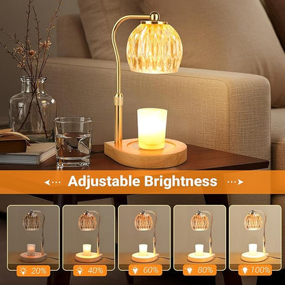 Candle Warmer Lamp with Timer Dimmer Adjustable Height, Gift for Women Mom, House Warming New Home Cozy Decor, Wax Melt Warmer for Jar Candles with 2 Bulbs