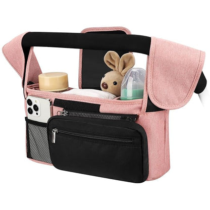 Accmor Universal Stroller Organizer with Insulated Cup Holder Detachable Phone Bag and Shoulder Strap,Stroller Bag Caddy Organizer Fits for Uppababy, Baby Jogger, Britax Strollers