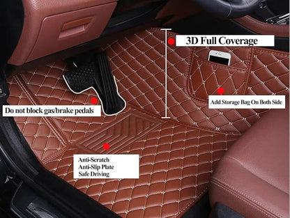 Customizable Leather Car Floor Mats – Add Your Own Text & Picture, Unique Personalized Interior Accessories, All-Weather Compatible with Most Models - Pink