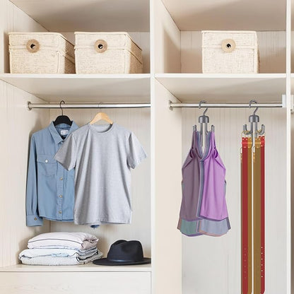 3Pcs Tank Top Hanger, Rotatable Bra Hangers for Closet Organizer, Max 72 Storage Capacity Belt Hanger, Plastic Space Saving Closet Organizers Apartment Dorm Essentials for Bra (2, Grey)