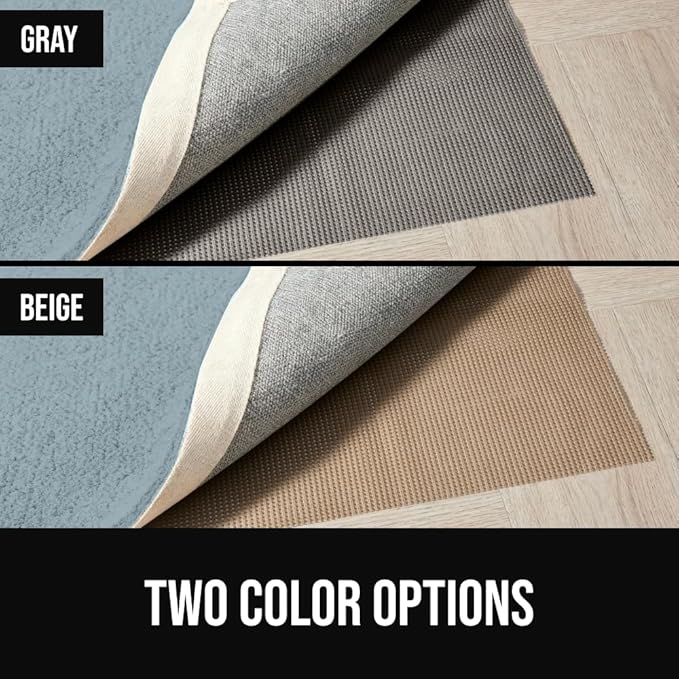 GORILLA GRIP Premium Dual Sided Extra Thick 5x7 Rug Gripper Pad for Hardwood Floors, Breathable Slip Resistant Pad Grips Under Carpet Area Rugs for Hard Surface Floor Protection, Easy Trim Mats, Grey