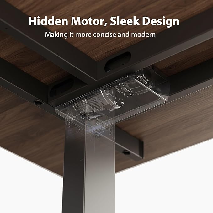 Agilestic Triple Motors 73" x 60" L Shaped Standing Desk, Electric Standing Desk Adjustable Height, Extra Large Desktop Corner Table for Home Office, Gaming Workstation, Splice Board, Dark Walnut