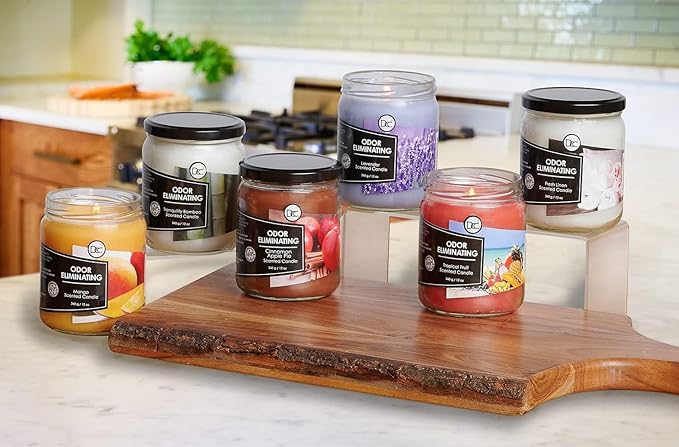 Mango Two Pack Odor Eliminating Highly Fragranced Candle - Eliminates 95% of Pet, Smoke, Food, and Other Smells Quickly - Up to 80 Hour Burn time - 12 Ounce Premium Soy Blend