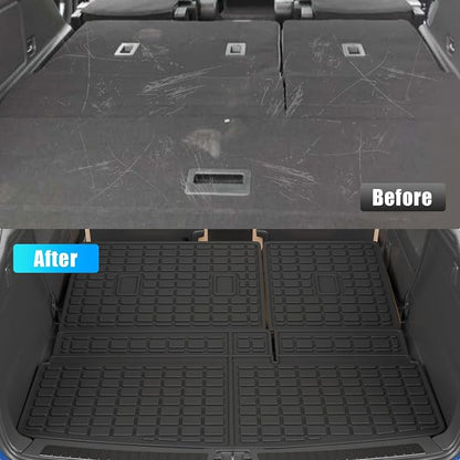 Floor Mats Compatible with 2018-2024 Ford Expedition 7-Seater (Not Fit Max) Cargo Liner Trunk Mat Back Seat Cover 2023 Expedition Accessories (Trunk Mat+3rd Row Backrest Mats+Floor Mats)