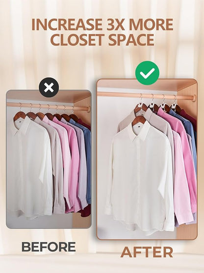 HOUSE DAY Space Saving Hangers 20 Pack, Clothes Hanger Connector Hooks, Heavy Duty Closet Space Saver, Small Space Solutions, Cascading Dorm Room Closet Organizer and Storage - White