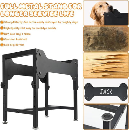 BWOGUE 3 Gal Elevated Dog Water Bowl, Stainless Steel Stand for Large Dogs | Raised Dog Water Bowl, 4 Adjustable Heights at 9/11/13/15 in, Non-Slip Base, Indoor/Outdoor Use, Joint Pressure Relief