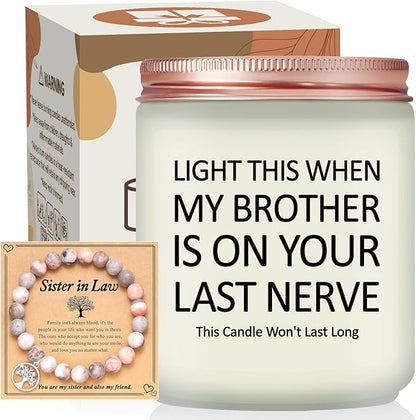 Sister in Law Gifts - Christmas, Birthday, Mother's Day, Wedding Gifts for Sister in Law - Lavender Scented Candles