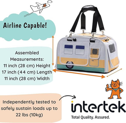 New Premium Soft-Sided 2-in-1 Kittyrama Cat Carrier & Home Hideaway – Vet-Recommended Calming Den, Dual-Use Lounge & Travel Carrier with SBS Zippers, Airline-Approved Under-Seat Fit