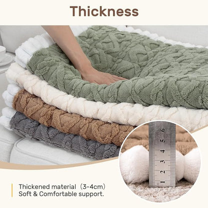 Couch Cover for Dogs, Washable Non Slip Sofa Covers for 2 Cushion Couch Pet Friendly Fuzzy Sofa Protector&Bed Mat for Pets (27.6"x59.06" Coffee)