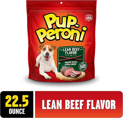 Pup-Peroni Dog Treats, Lean Beef Flavor, 22.5 Ounce, Made with Real Beef, 90% Fat Free