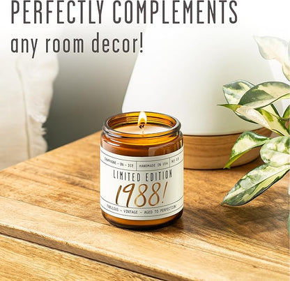 37th Birthday Gifts for Women - 'Limited Edition 1988' Soy Candle, w/Champagne on Ice I 37 Birthday Gifts for Women I 37th Gift for Her Ideas I 9oz Reusable Jar, 50Hr Burn, Made in USA