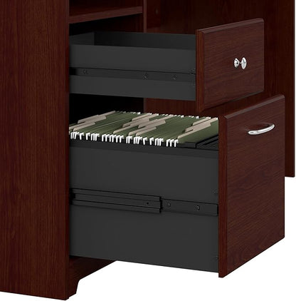 Bush Furniture Cabot 60W Computer Desk with Drawers in Harvest Cherry, Workstation and File Storage, Desktop with Organization Solutions for Home Office