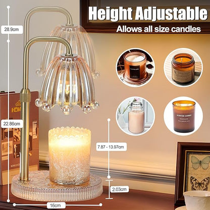 Candle Warmer Lamp with Timer - Electric Wax Melt Warmer with Adjustable Height and Dimmer for Scented Candle Wax, Home Fragrance Décor and House Warming Birthday Gifts for Women Mom
