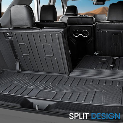 Cargo Mat for Honda Pilot 2026 2025 2024 2023, All Weather TPE Trunk Mat with Backrest Mat Left Storage Tray Mat Car Accessories for Pilot (Cargo Mat with Backrest Mats)