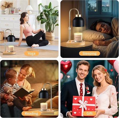 Candle Warmer Lamp with Timer Dimmer, House Warming Gifts New Home Decor, Birthday Gifts for Women Mom, Wax Melt Warmer for Jar Candles, Adjustable Height with 2 Bulbs
