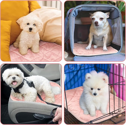 4 Pack Self Heating Cat Pad Self Warming Dog Mat Reflects Body Heat Extra Warm Thermal Pet Pad Washable Dog Cat Bed Crate Bed Mat Blanket (Pink,16 x 20 Inch)