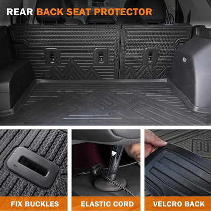 KUST Cargo Trunk Liner for Jeep Grand Cherokee 5 Seats 2022-2026 (Include 4XE, Not for WK & L), Rear Cargo Mat with Back Seat Protector for Grand Cherokee Accessories Cover TPE Rubber Raised Edge