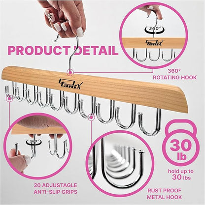 2 Pack Tank Top Hangers Space Saving, Bra Hangers for Closet Organizer, Bra Organizer for Closet, Space Saving Organizers and Storage for Dorm & Apartment for Tankto (Wooden)
