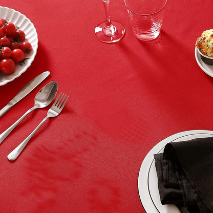 6 Pack Red Round Tablecloths 70 Inches Table Cloth Stain and Wrinkle Resistant Washable Polyester Table Cover Fabric for Party, Wedding,Dining,and Banquet Decoration