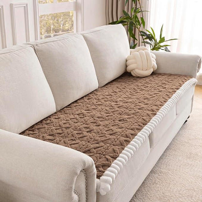 Couch Cover for Dogs, Washable Non Slip Sofa Covers for 2 Cushion Couch Pet Friendly Fuzzy Sofa Protector&Bed Mat for Pets (27.6"x59.06" Coffee)