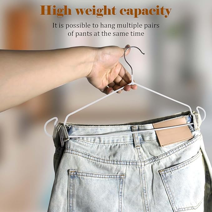 Clothes Hangers, 20Pack,White Metal Hangers,15.7'W Space-Saving Shirt Hanger,Non-Slip Heavy Duty Hanger with Deep Shoulder Notches for Dress and Camisole