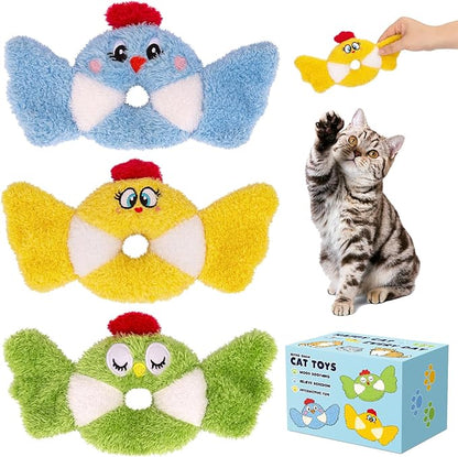 Retro Shaw Bird Cat Toy with Catnip & Silvervine - Interactive Realistic Kitten Toy with Crinkle Sound for Indoor Cats, Best Cat Kick Toy to Satisfy Natural Hunting Instincts