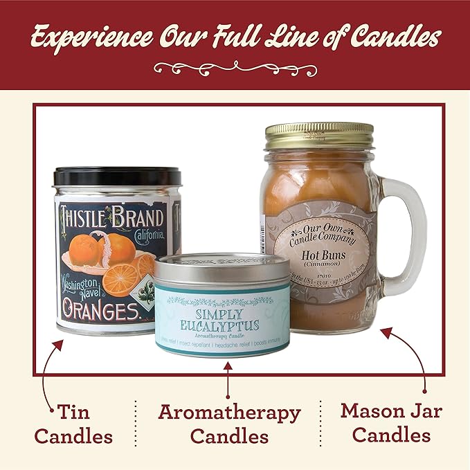 Our Own Candle Company, Cranberry Orange Spice Scented Mason Jar Candle, 100 Hour Burn Time, 13 Ounces