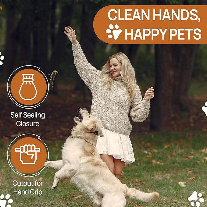 Dispoz-A-Scoop® 250 Pack"Scoop-Seal-Dispose” Dog Pooper Scooper with Bag Attachment, No-Touch Pooper Scoopers Solution, Portable Pooper Scooper for Dogs Large and Small, Dog Poop Scooper for Yard Walk