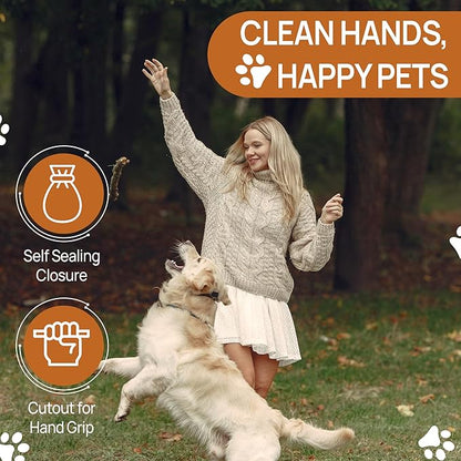 Dispoz-A-Scoop® 250 Pack"Scoop-Seal-Dispose” Dog Pooper Scooper with Bag Attachment, No-Touch Pooper Scoopers Solution, Portable Pooper Scooper for Dogs Large and Small, Dog Poop Scooper for Yard Walk