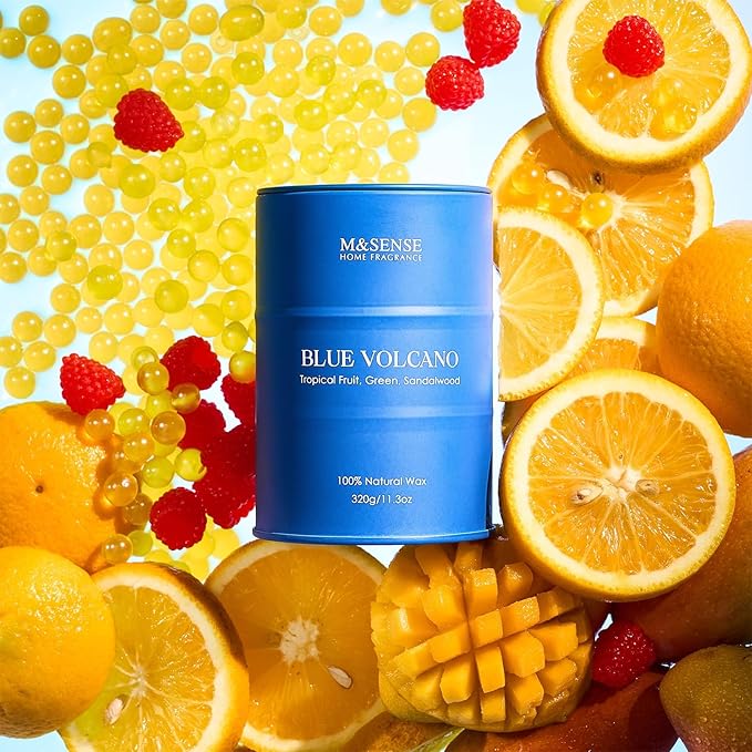M&SENSE Tropical Fruit Soy Scented Candles Natural Non Toxic, Summer Candles 11.3oz 70 Hours Long Lasting Burning, Unique Candle Gifts Cozy Room Decor for Women Men