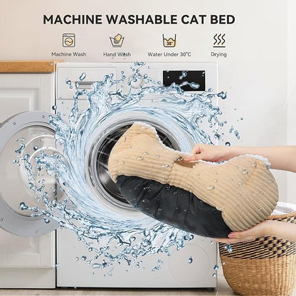 Rectangle Cat Dog Bed for Large Medium Small Pets Indoor Outdoor Machine Washable Sleeping Sofa Non-Slip Bottom Soft Puppy Bed Durable Orthopedic Calming Pet Cuddler (Small, Coffee)