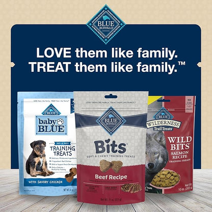 Blue Buffalo Bits Soft Dog Treats for Training, Made With Natural Ingredients & Enhanced with DHA, Beef Recipe, 4-oz Bag