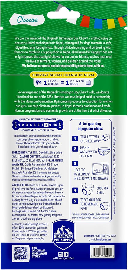 Himalayan Dog Chew Original Yak Cheese Chew, 1 Medium Stick, 2.3 oz, Gluten Free, Healthy Treats, Grain & Lactose Free 100% Natural, Long Lasting, for Dogs Under 35 lbs