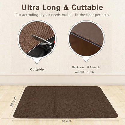 Sycoodeal Office Chair Mat for Hardwood Floor,Office Computer Gaming Chair Mat for Tile Floor,Large Floor Protector Rug,Anti-Slip,Easy to Clean,Coffee(48"x36")