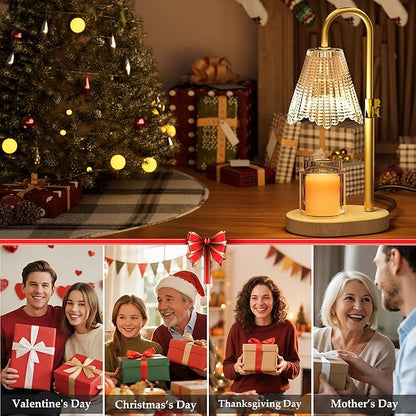 Candle Warmer Lamp with Timer & 4-Level Brightness - Adjustable Height Wax Melt Warmer for Jar Candles, Home Decor Accent, Birthday Gifts for Women (Includes 2 Bulbs)