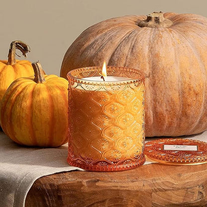 LA JOLIE MUSE Pumpkin Chai Candle – Pumpkin, Spicy Chai & Vanilla Scent | 6 oz Natural Soy Wax | 40 Hours Clean Burn | Housewarming Gift | Seasonal Home Décor