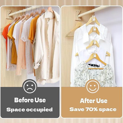 Mlici Cascading Hanger Connector, 60 Pcs Plastic Connector Hooks for Velvet Hanger or Clothes Hangers, Space Saving Hangers Hooks Closet Organizer - White