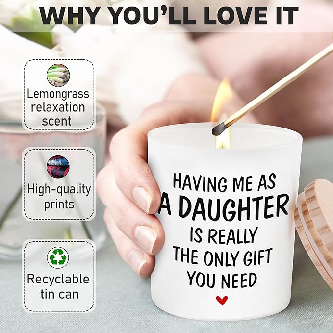 Gifts for Mom from Daughter - Mothers Day Gifts for Mom, Wife, Women - Moms Birthday Gift Ideas, Cool Birthday Gift for Moms - Funny Mothers Day Candle, mom Candle Funny from Daughter 10 oz