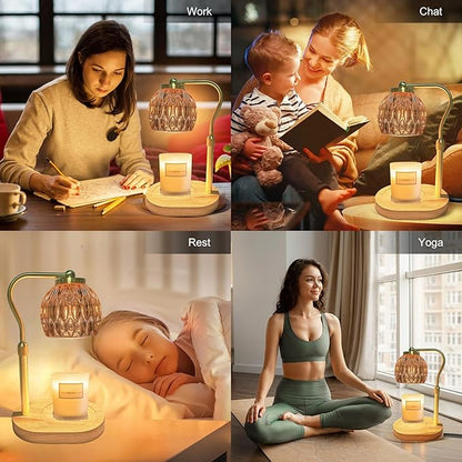 Candle Warmer Lamp Dimmable Wax Melt Warming Lamp with Timer Scented Wax Candle in Jar During Bathing & Yoga & Meditation with 2 Bulbs Home Decor Gift for Female (Diamond Ball)