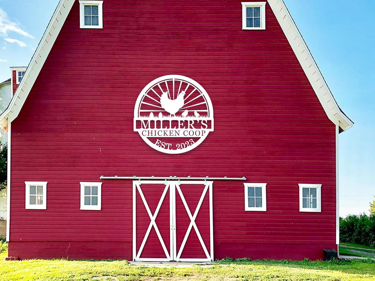 Hen House Coop Sign, Custom Chicken Coop Signs, Custom Chicken Farm Metal Sign, Family Name Metal Sign for Farm House, Our Little Coop Sign Metal Sign