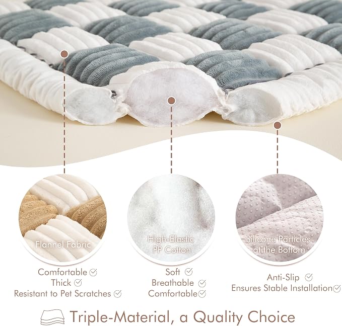 Couch Cover for Sofa, Sectional Couch Cover for Dogs, Sofa Cover Washable, Cushion Cover Blanket Pad Bed Mat for Pets, Fleece Furniture Protector, Camel, 27.6x70.9in